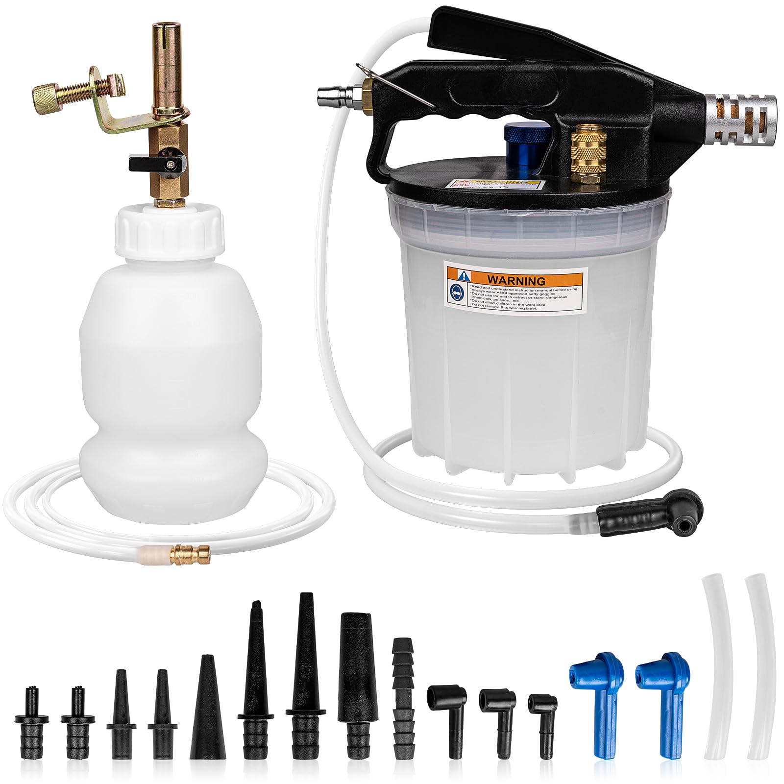 Photo 1 of YEYETUO 3L Vacuum Brake Bleeder Kit, One Person Pneumatic Brake Fluid Bleeder, Flush Kit with 2L Pneumatic Fluid Extractor and 1L Refilling Bottle, with Pressure Clutch Bleeder Kit 16 Adapters
