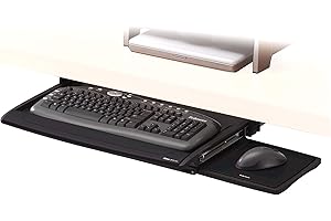 Fellowes Office Suites Deluxe Keyboard Drawer, 2.5" x 30.88" x 14.06", Black/Silver, 80312