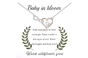 WUSUANED Pregnancy Necklace Infinity Heart Necklace Son & Daughter In Bloom Jewelry Gifts for Pregnancy New Mom