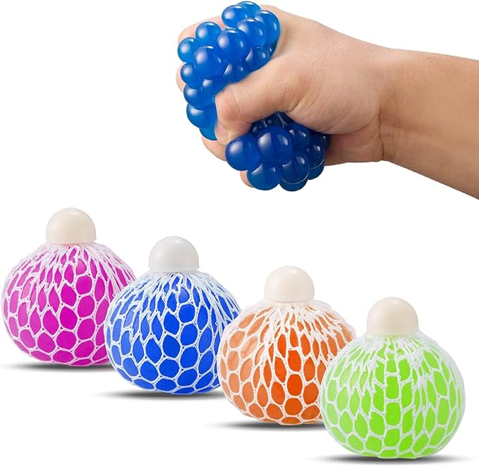 three carriage Mesh Squishy Ball Super Big 7.5cm Rubber Vent Grape