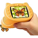 Handheld Digital Mini Microscope for Kids: 1000X 4K Portable Pocket 2.4" Screen Microscopes Toys STEM Electronic Learning Educational Science Kit 8-12 Birthday Gift 4 5 6 7 Year Old Boy Girl (Yellow)