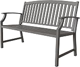 Grand patio Outdoor Bench Aluminum Steel Frame 300kg Capacity Gray