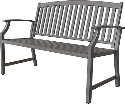 Grand patio Outdoor Bench Aluminum Steel Frame 300kg Capacity Gray