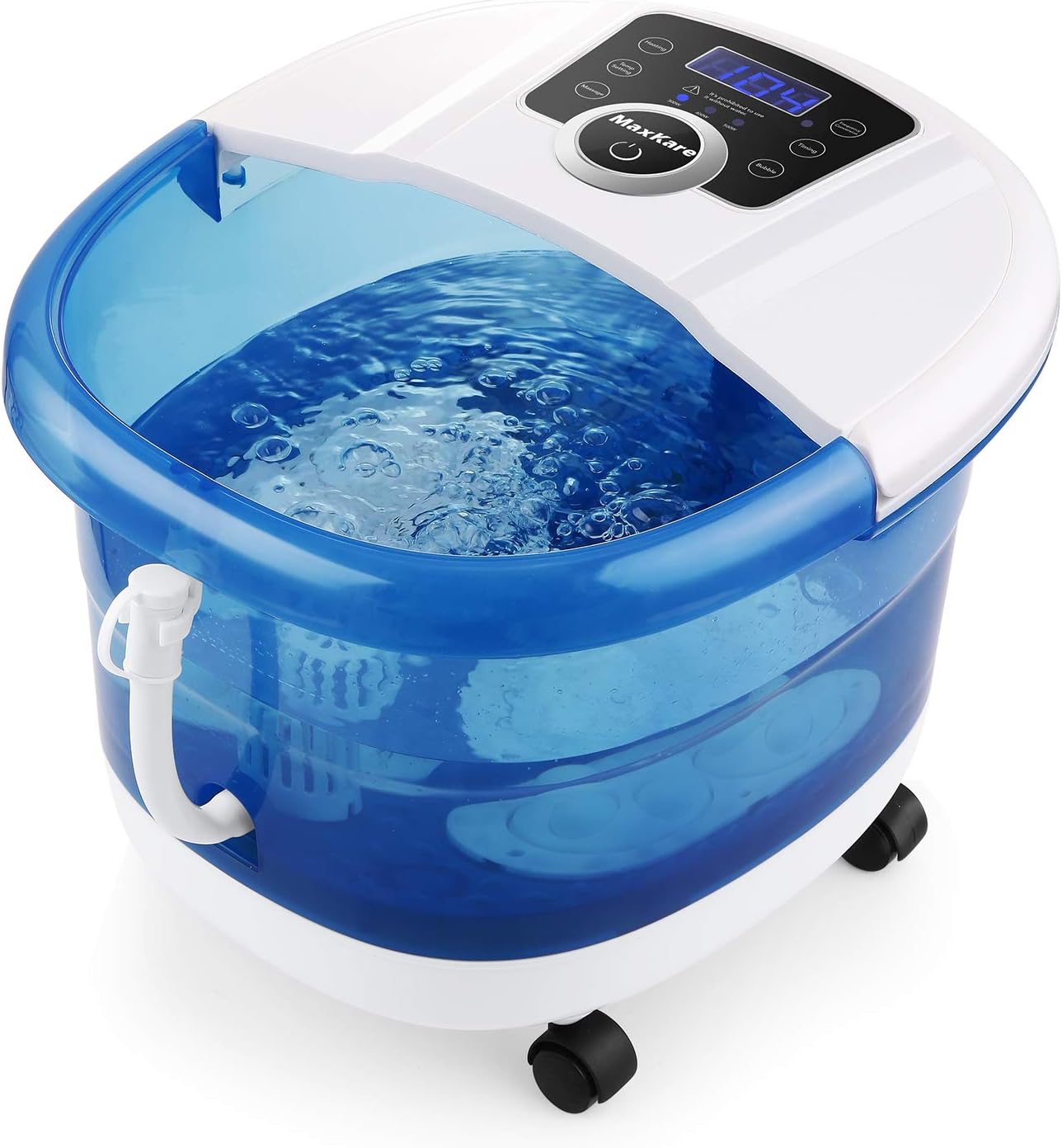 Foot Spa Bath Massager 6 in 1-Heat, Bubbles, Vibration, 4 Motorized Massage Rollers, Frequency Conversion, Time & Temprature Settings, Soothing Tired Feet Relaxation Ergonomics Design for Home Use: Health & Personal Care