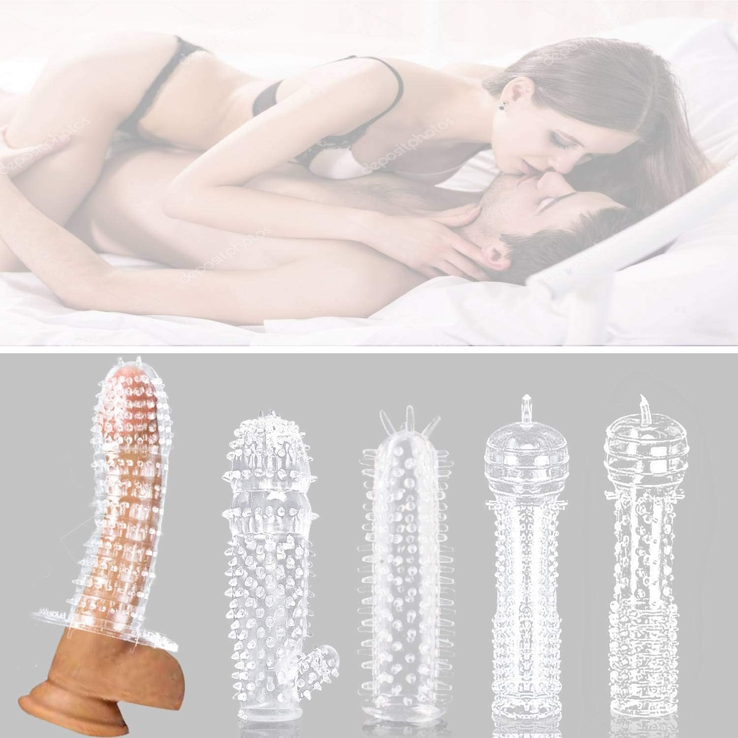 5 Piece Set Transparent Enhancer - You Can Easily Enjoy The Perfect Night Péniṧ Ḉôck Ḕxténdér Ḕxténṧiôn Ḕnlḁrgérṧ Ṥléévés Cövér Toys PéṈiṧ-éxténdérs Lové Toys 9 Inch Pùmp