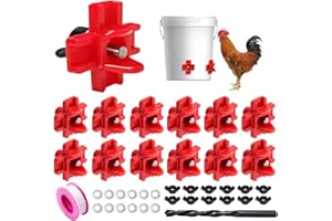 SENYLANHXY 12 Pcs Horizontal Chicken Waterer Nipples with Drill Bits, Leakproof Poultry Watering System for Chicken Coop, Durable ABS Plastic & Stainless Steel, Water Saving Design for Outdoor Use