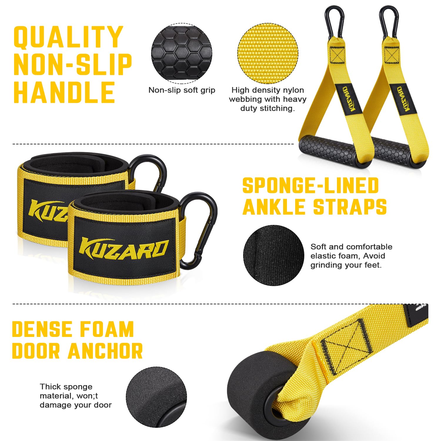 KUZARO Resistance Bands for Working Out, 300lbs/360lbs Heavy Exercise Bands with Handles, Workout Bands for Men, Weight Bands Set for Muscle Training, Strength, Slim, Yoga, Home Gym Equipment