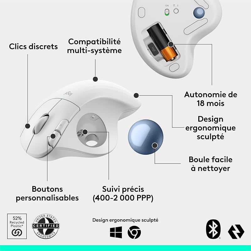 ERGO M575S souris trackball sans fil