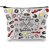 GJTIM Racer Themed Makeup Bag - Car Racing Driver Gift for Enthusiasts (Race Lesson Bag)