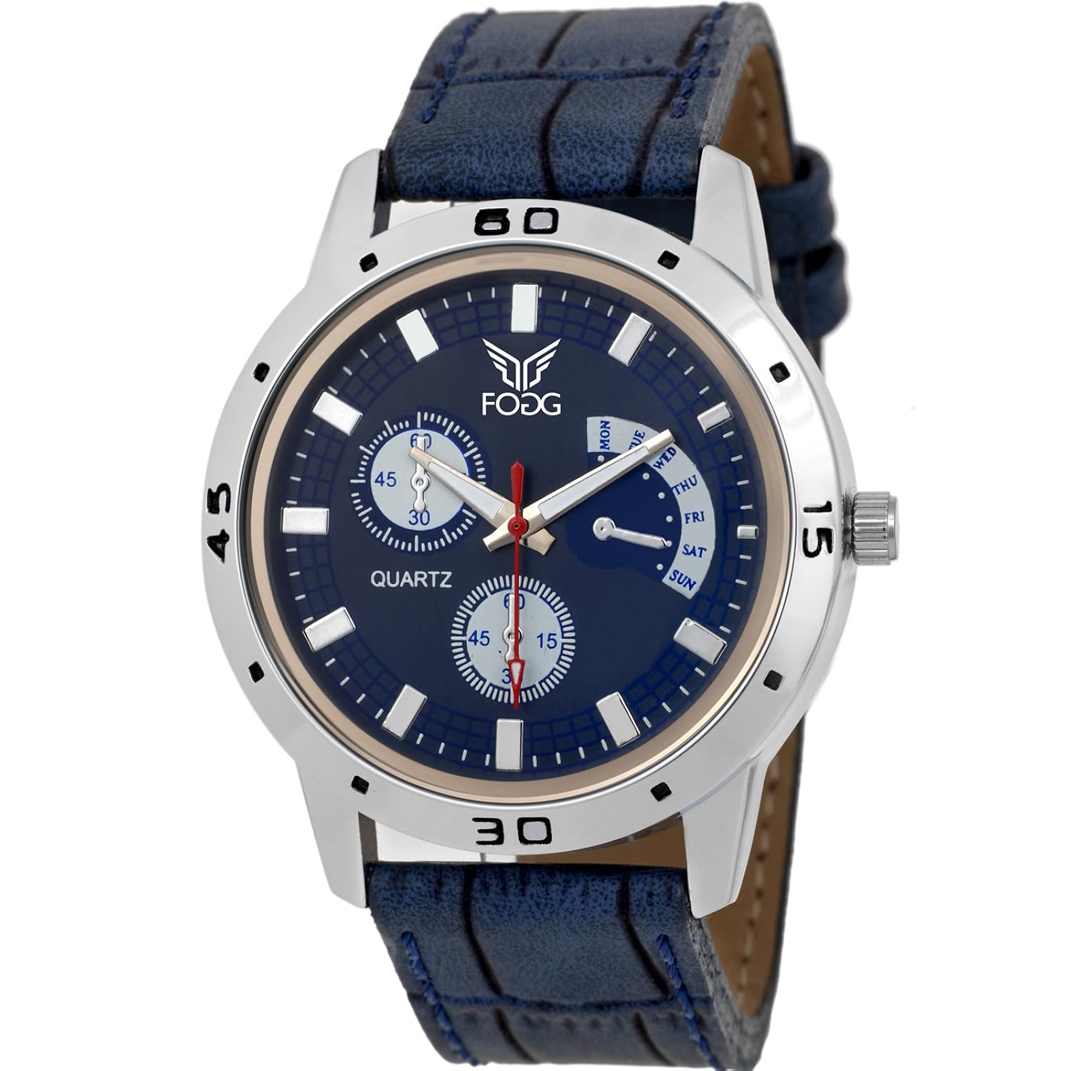 fogg analog blue chrono dummy dial men's watch 1092-bl