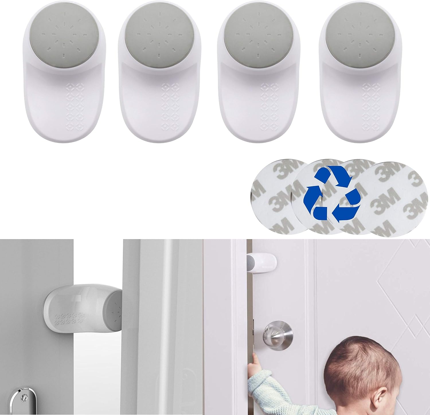 Door Finger Guards, for Kids and Pets, 4 Pack, with 3M Adhesive, 180
