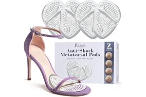 Ballotte Metatarsal Pads for Women, Silicone Gel Foot Cushions for High Heels, Ball of Foot Pain Relief, Non-Slip Shoe Pads for Shock Absorption & All-Day Wear, Prevention of Feet Fatigue (4 Pack)