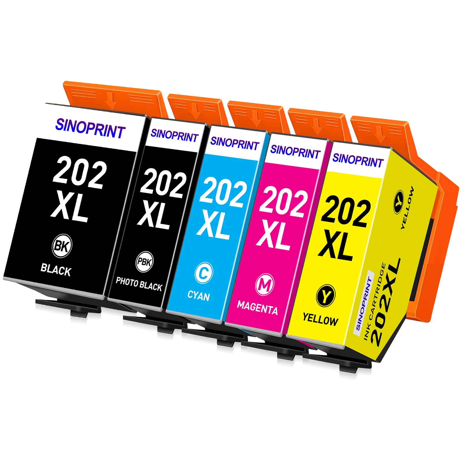 SINOPRINT 202XL Ink Cartridges Replacement for Epson 202XL Compatible with Epson XP6100 Printer Ink Cartridges for XP-6105 XP-6100 XP-6005 XP-6000 XP-6001 XP6100 XP6105 XP6005 XP6000(5 Pack)