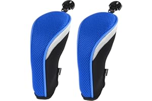Andux Pack of 2 (All The Same Size) Mesh Golf Hybrid Club Head Covers with Dial No. Tags