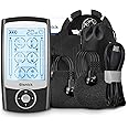 24 Modes TENS Unit, Muscle Stimulator for Pain Relief Therapy, Dual Channel Electronic Muscle Massager with 12 Pads, Dust-Proof Drawstring Storage Bag, Fastening Cable Ties