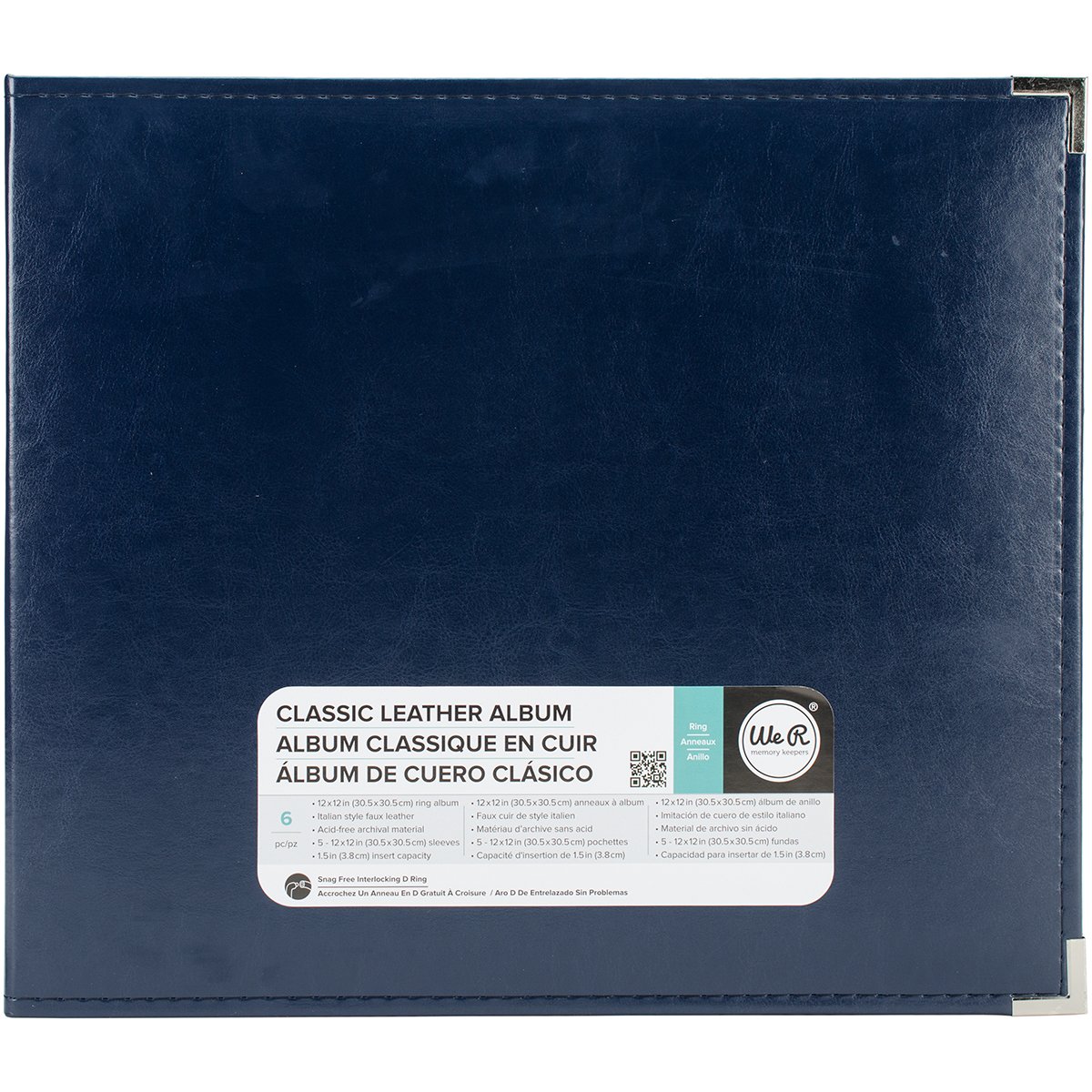 We R Memory Keepers American Crafts 660918 Classic D-Ring Scrapbooking Album, 12-inch X 12-inch, Navy