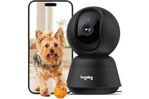 Hugolog 3K 5MP Indoor Pan/Tilt Security Camera with Auto-Focus,Ideal for Baby Monitor/Pet Camera/Home Security,Starlight Color Night Vision,Human/Pet AI,Two-Way Audio,US Cloud,Compatible with Alexa