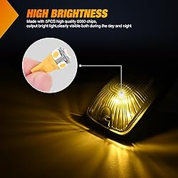 Nilight LED Cab Marker Lights 5 PCS 5 LED Smoke