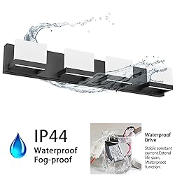 Tipace 4 Lights Modern Black Vanity Light Up and