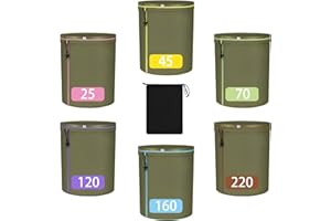 TOMOTATO 5-Gallon Filter Bags（6-Pack） with Anti-Slip Grip Buckets - Reusable All-Mesh Storage Bags with Top Opening for Hydroponics, Gardening, Brewing - Enhanced Non-Slip Dots for Secure Hold
