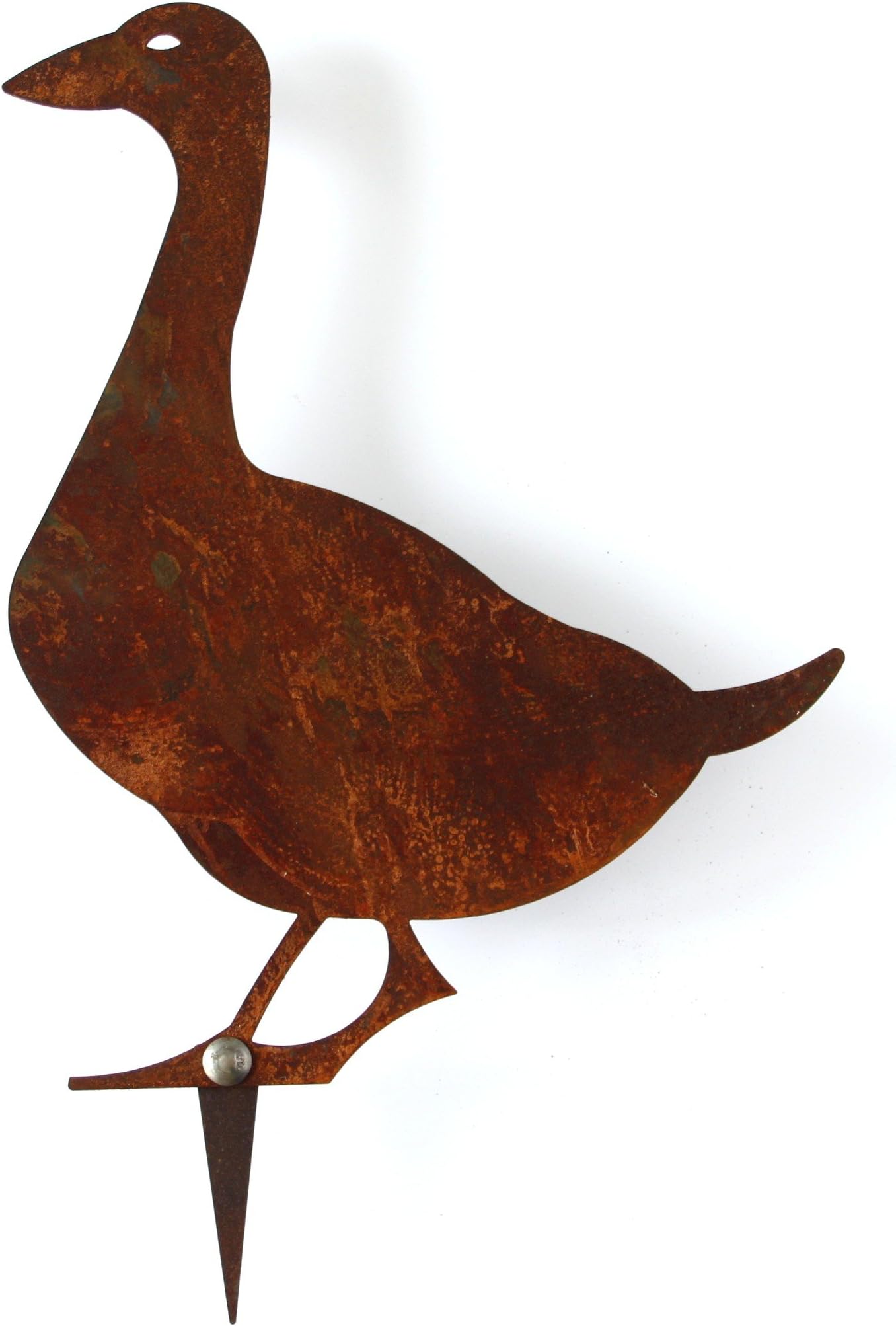 Lawn and Garden Decoration The Goose, Cutout Goose Shape, Corten Rusty Steel Italian Artisanal Product