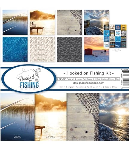 Reminisce Hunting Life Collection Scrapbook & Card Making Kit - 8 Sheets 12x12" Paper + Sticker Sheet