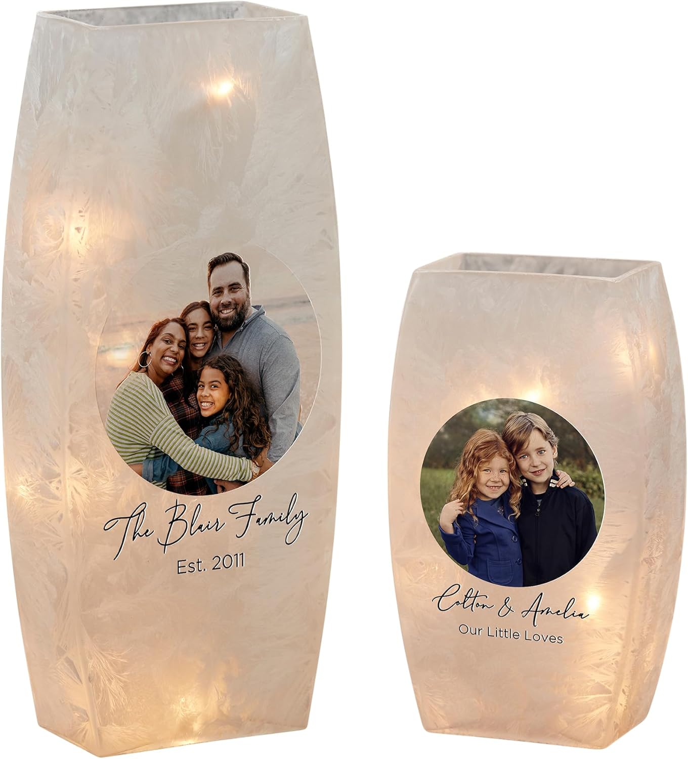 Photographs - Personalization Universe Family Photo Personalized Small Frosted Tabletop Light