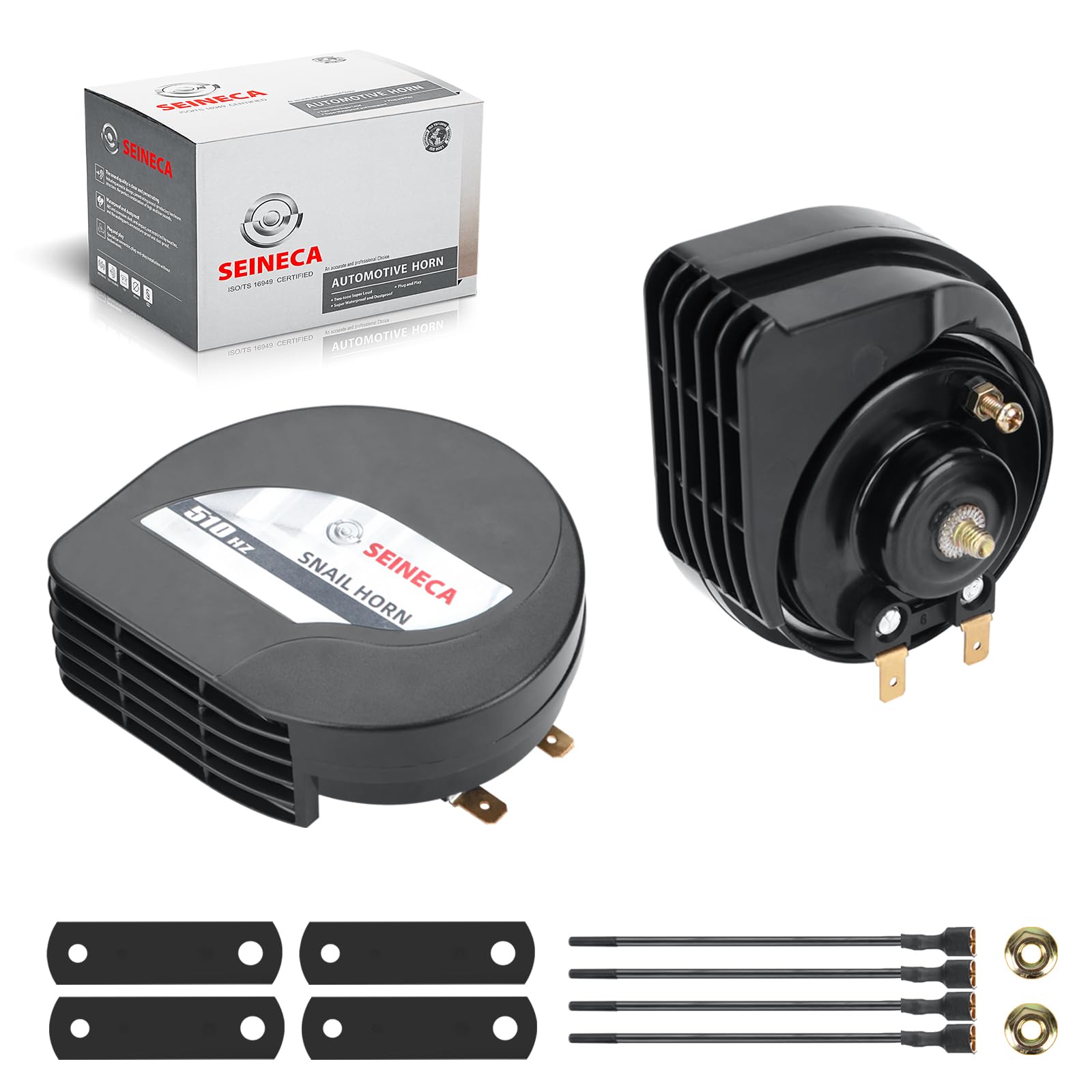 Photo 1 of SEINECA Car Horn Ulra-thin Compact Snail Waterproof Loud 12V Auto Horn Kit, High/Low Tone for Car Motorcycle Pickup RV SUV MPV Vans.