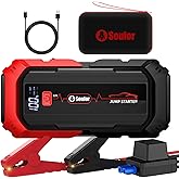 Portable Car Jump Starter,5000A Battery Booster Pack with Jumper Cables LED Lights Car Battery Jump Starter 12V Car Booster J