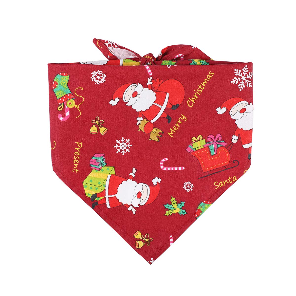 POPETPOP Christmas Bandana Collar for Dogs, Handkerchief Neck Handkerchief Accessories for Pets Dogs and Puppies (Red)