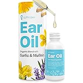 Ear Oil Drops | Garlic Mullein Ear Drops for Clogged Ears, Ear Infection, Ear Wax Removal Drops, Itchy Ears & Earache Drops | Swimmers Ear Drops For Swimmers | Sweet Oil For Ears | Ear Tinnitus Relief