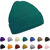 ZOORON Warm Knit Beanie for Men Women Winter Hat, Thick Fisherman Beanies Cuffed Plain Skull Caps