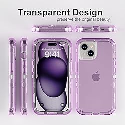 Follaroma for iPhone 15 Case, Heavy Duty Shockproof