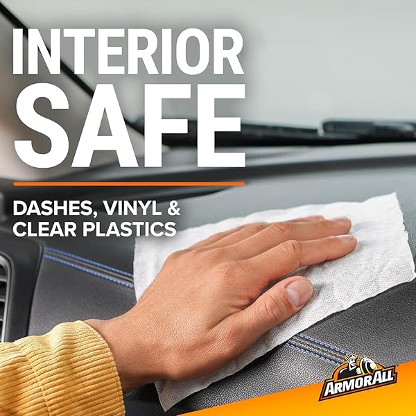 ARMOR ALL CAR CLEANING WIPES, WIPES FOR CAR INTERIOR AND CAR EXTERIOR, 90 WIPES EACH