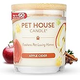 One Fur All Pet House Fall Candles, Long Lasting, Clean Burning, Soy Wax Scented Candles for Pet Odor, Apple Cider
