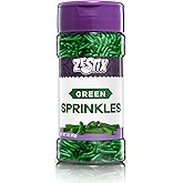 Green Sprinkles – 3 oz Bottle Green Jimmies for Decorating Cookies, Cupcakes & Cakes | Perfect Dessert Topping for Baking, Holidays & Golf-Themed Celebration