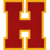 4.5 Inch Red Chenille Letter Patch – Iron On & Sew On Varsity Alphabet for Letterman Jackets, Hoodies, T-Shirts, Jeans, Bags & Backpacks – DIY Clothing Decoration, Holiday Craft & Gift (1 PC)