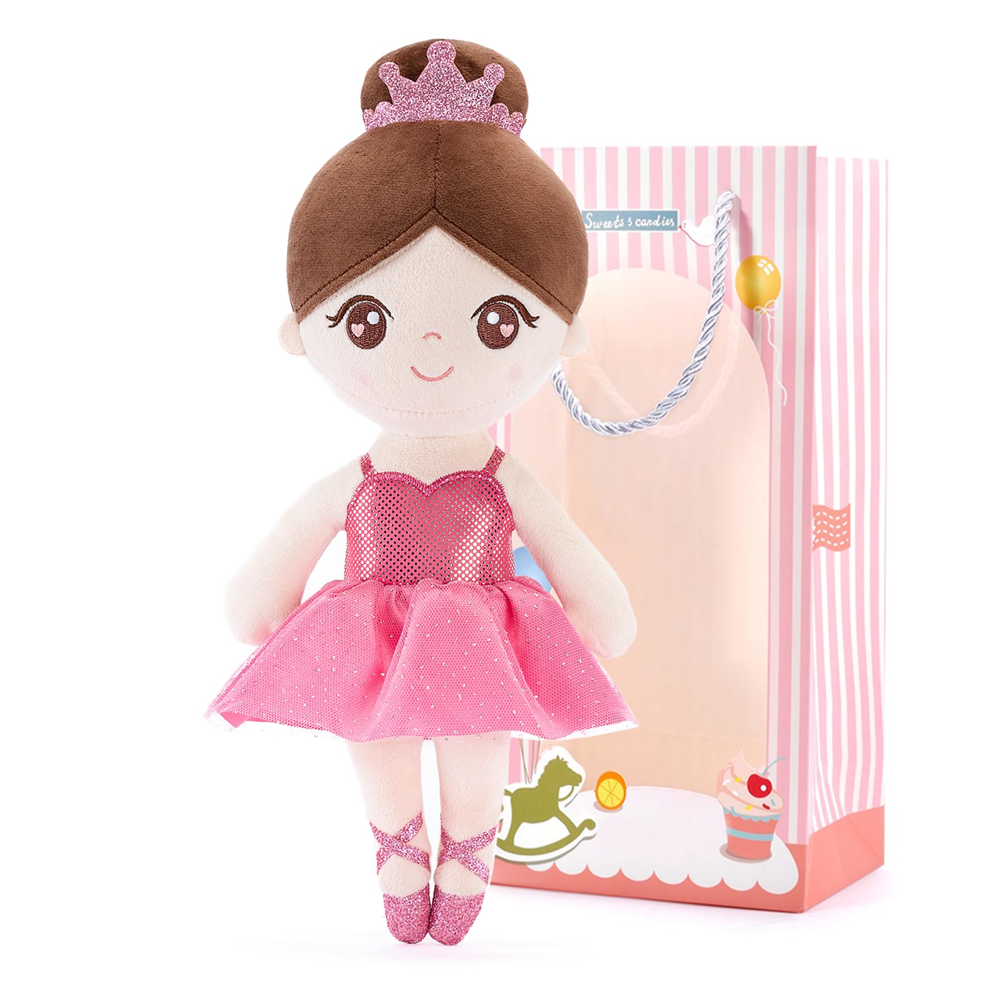 Photo 1 of Gloveleya Ballet Toy Baby Girl Gifts Dolls Soft Plush Toy Ballet Girl Doll Peach 14 Inches with Gift Box