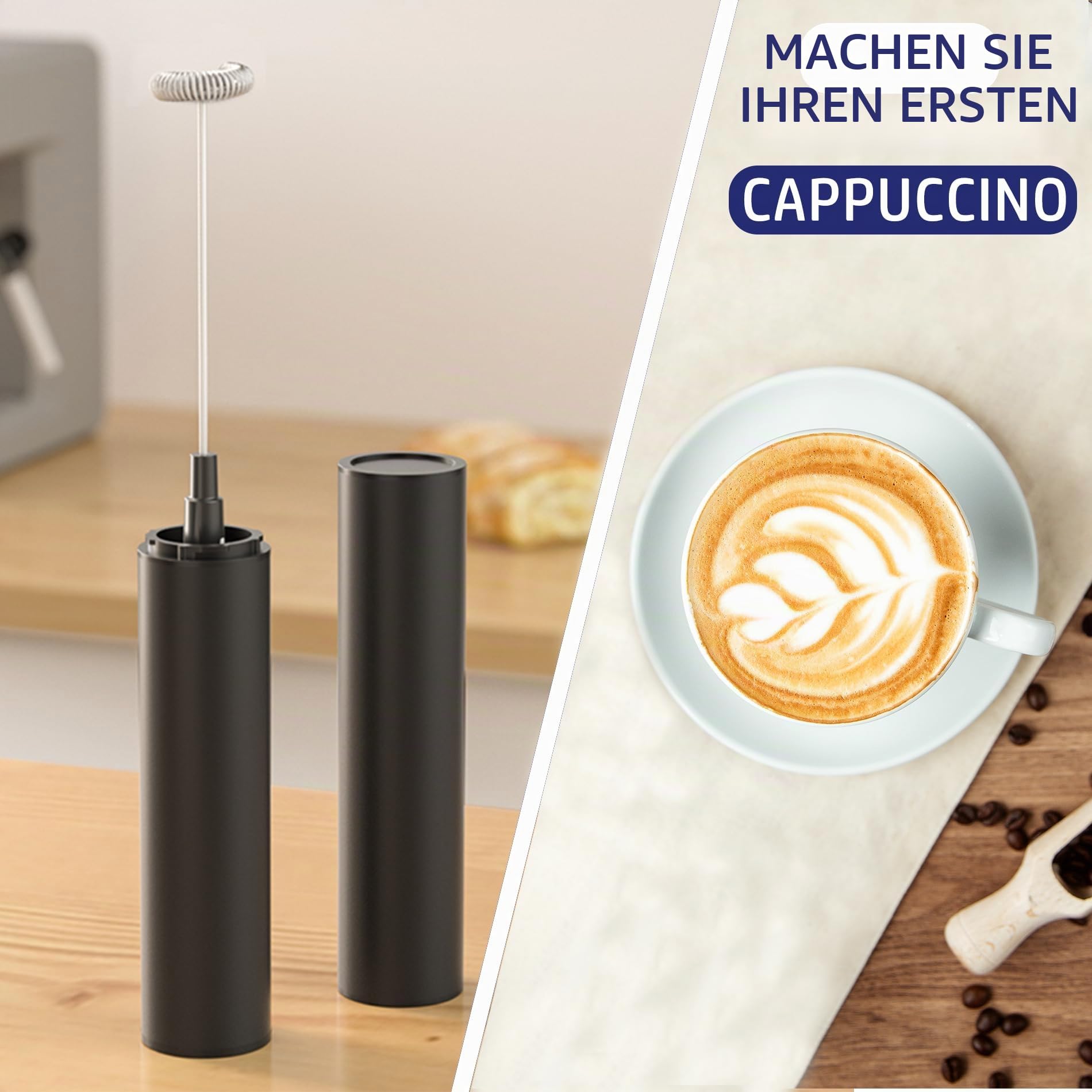 Wiederaufladbarer Hand-Milchaufschäumer Hand-Kaffeeaufschäumer mit USB 7