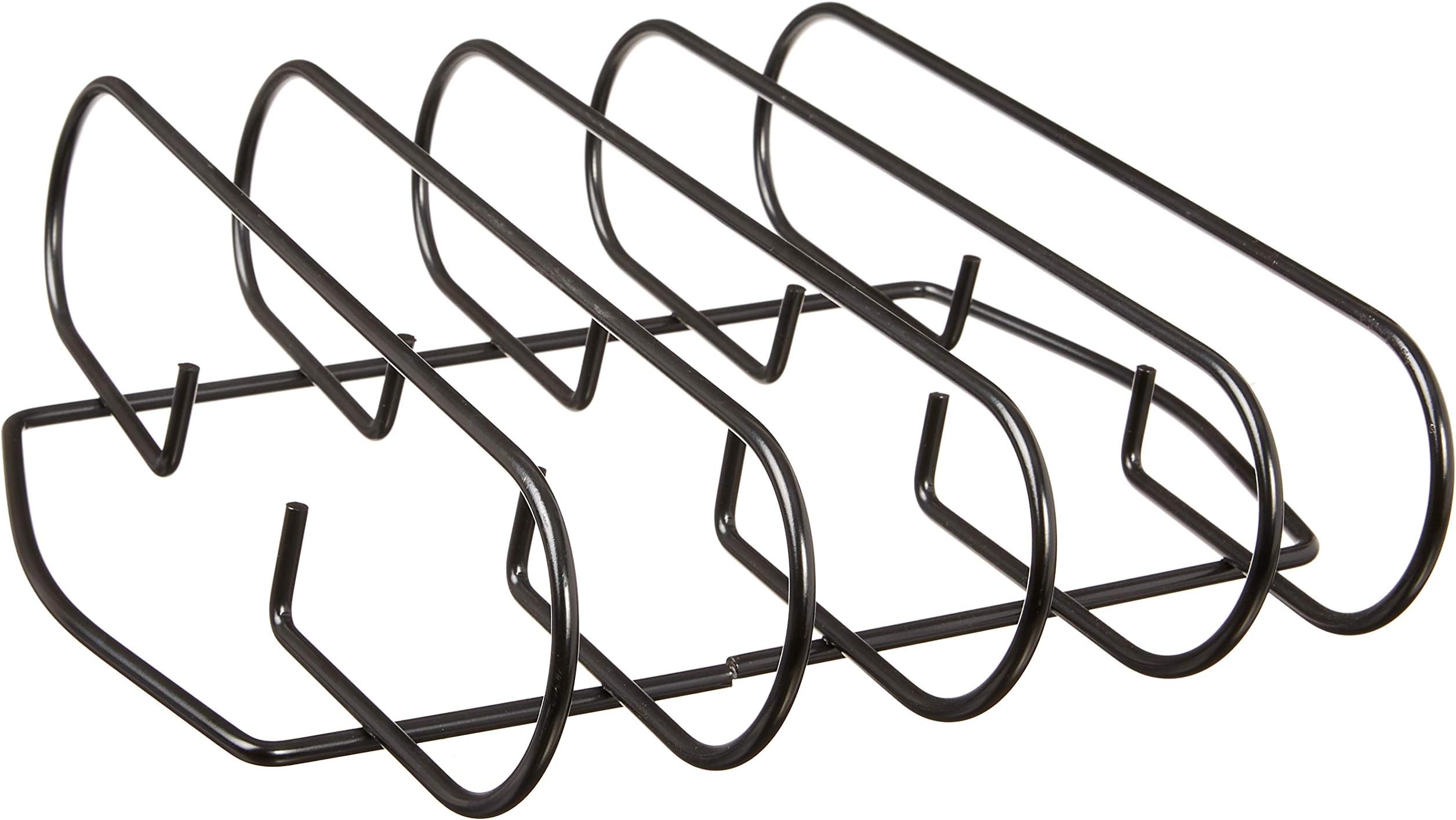 B2Q 76924 Rib Rack, Non-Stick Carbon Steel, Black