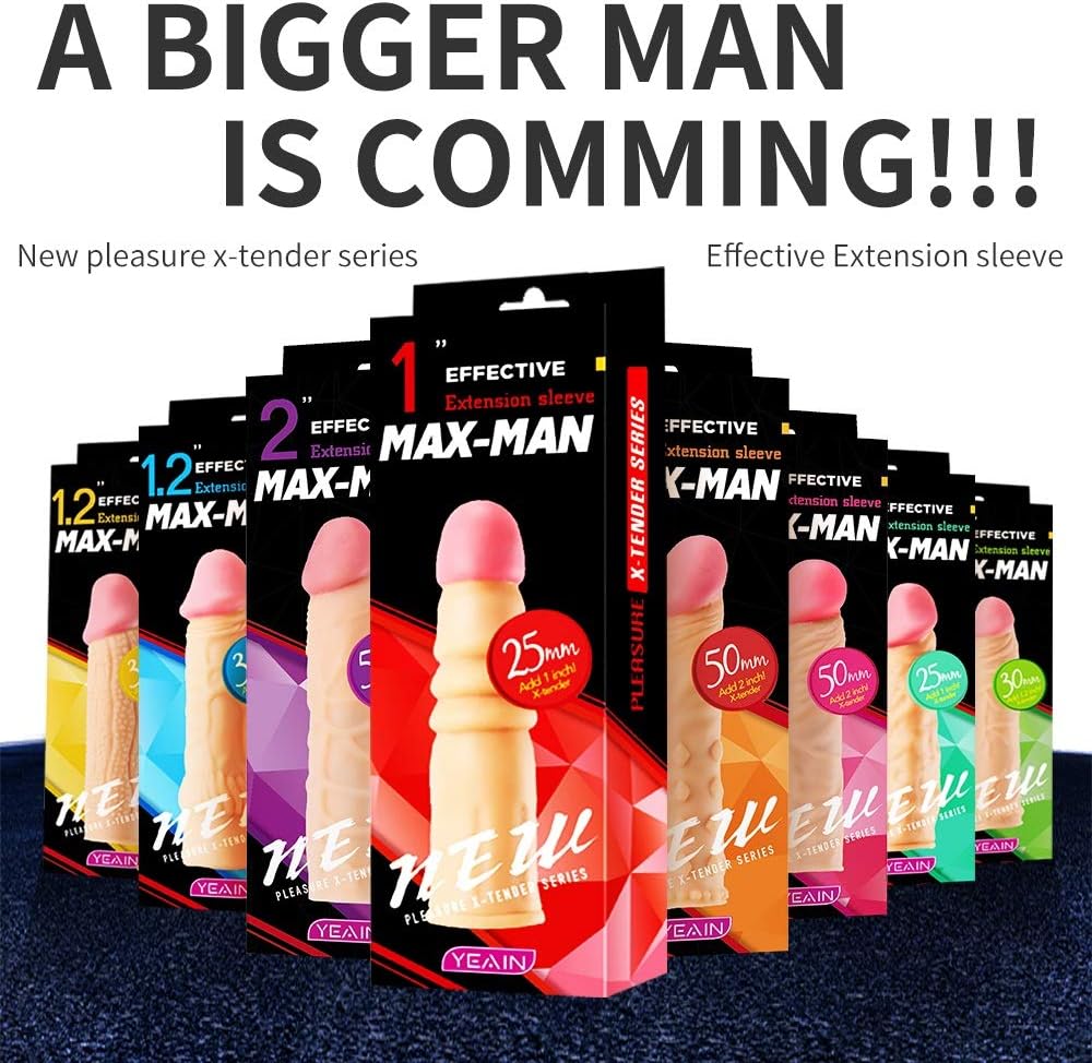 LOLINEDNAT 1 Piece Reusable Silicone Sleeve Male Pênn`is Expander Growth Sleeve Pênn`is Ring, Improve Male Endurance and Reduce Male Sensitivity, 8 Styles (Style : YY908)