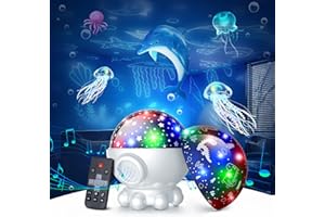 DOFLER Night Light Projector,Ocean Star Night Light for Kids Room,Dinosaur Toys with 360° Rotation,Remote and Timer,3 Projection Films,17 Light Modes,9 Lullaby Songs,Birthday Christmas Gifts Kids Toys