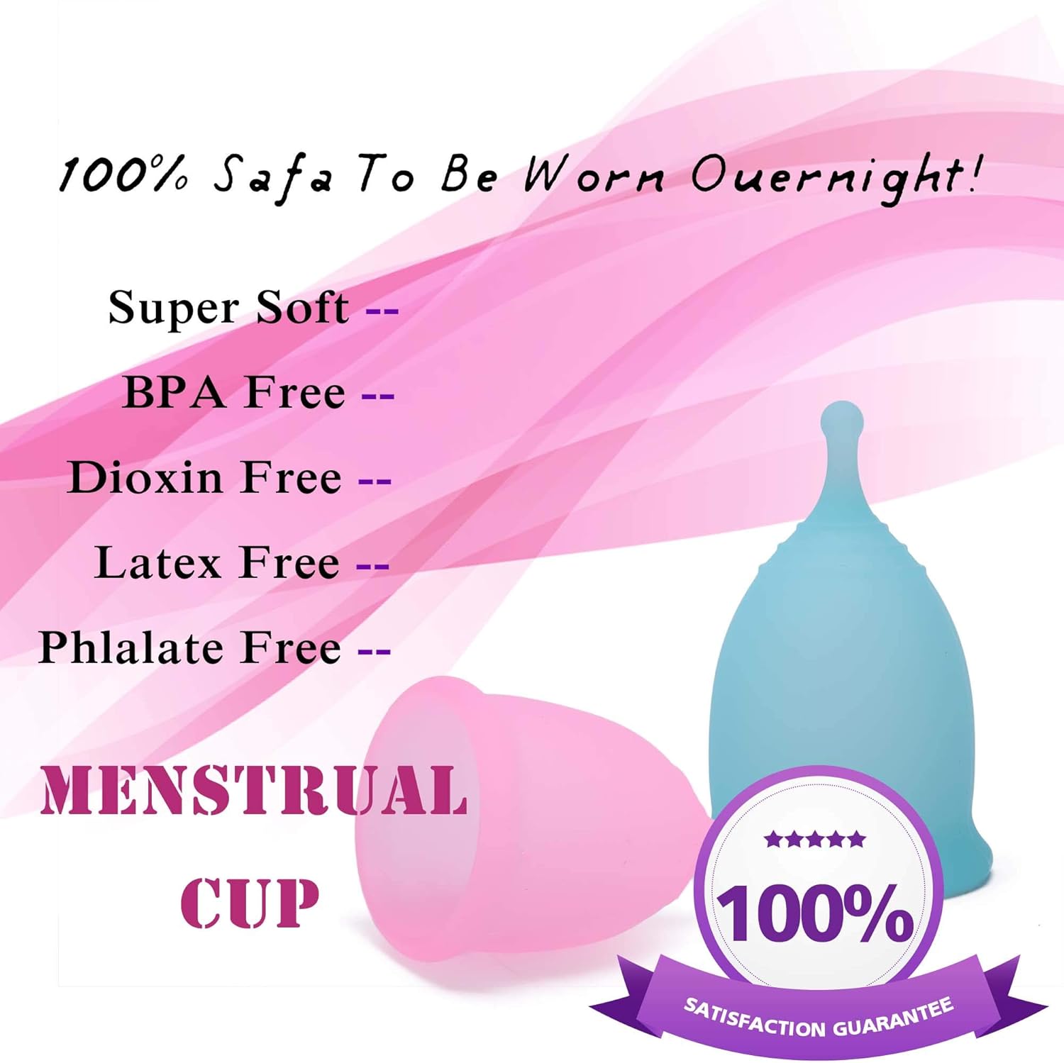 JDiction Menstrual Cup Authentic Original Cups Set of 2 Sizes with Bags and Cleaning Brush Economical Reusable Period Cup Feminine Alternative Protection for Cloth Sanitary Napkins for Menstruation: Health & Personal Care