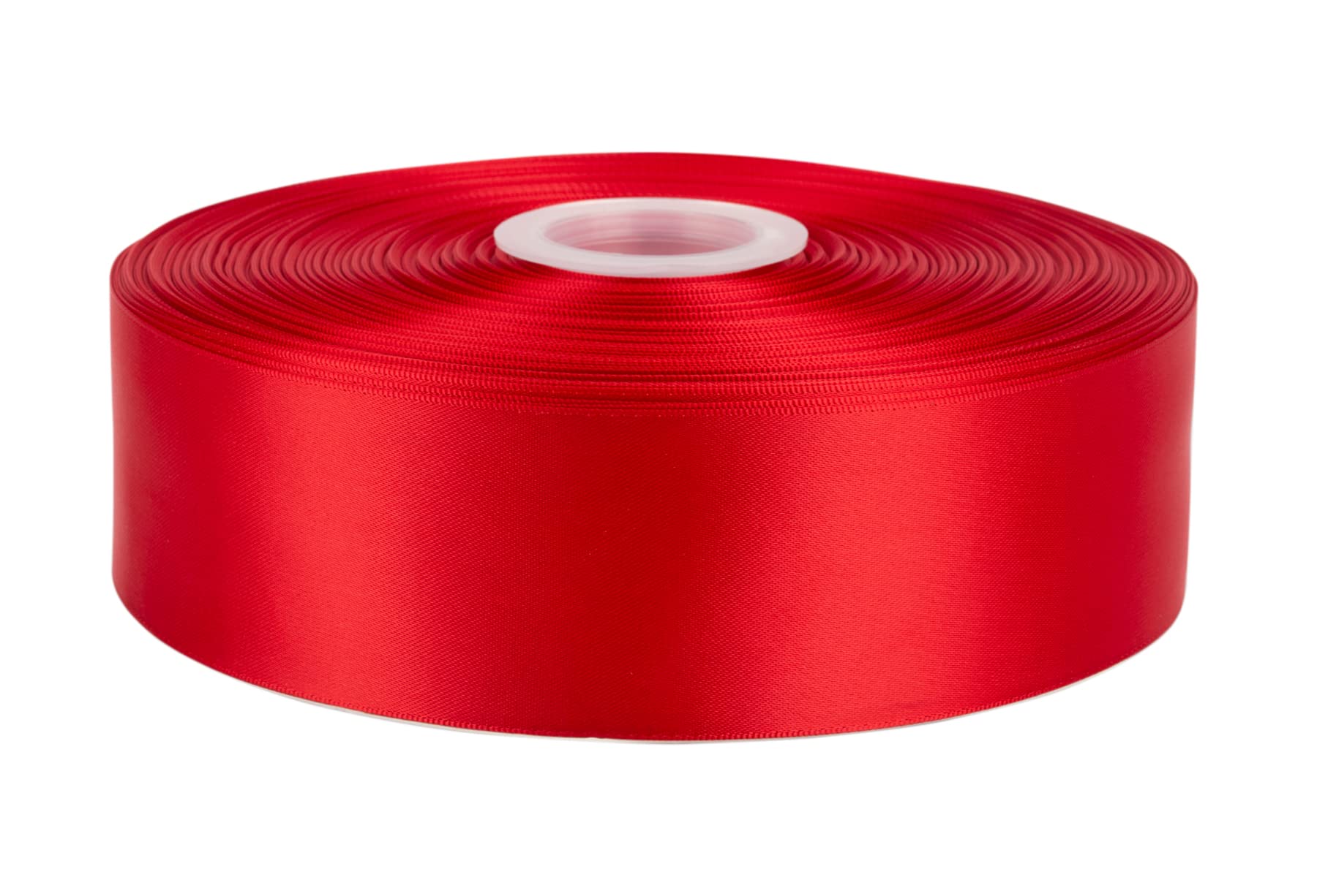 Fondersy 91 Meters Red Double Faced Satin Ribbon - 50mm Width for Wedding, Gift Wrapping, Floral Arrangement and Crafts