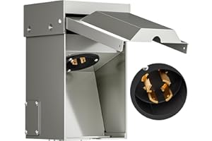 BVOPLME 30 Amp Generator Power Inlet Box, ETL Certified - NEMA L14-30P Generator Box for Generator Cord, Heavy Duty Weatherproof Power Transfer Box for Outdoor Use (7200W, 120/240V)