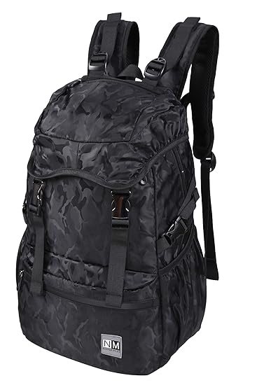 Nasher Miles Congo Camouflage Black Polyester Backpack with Rain Cover 20L