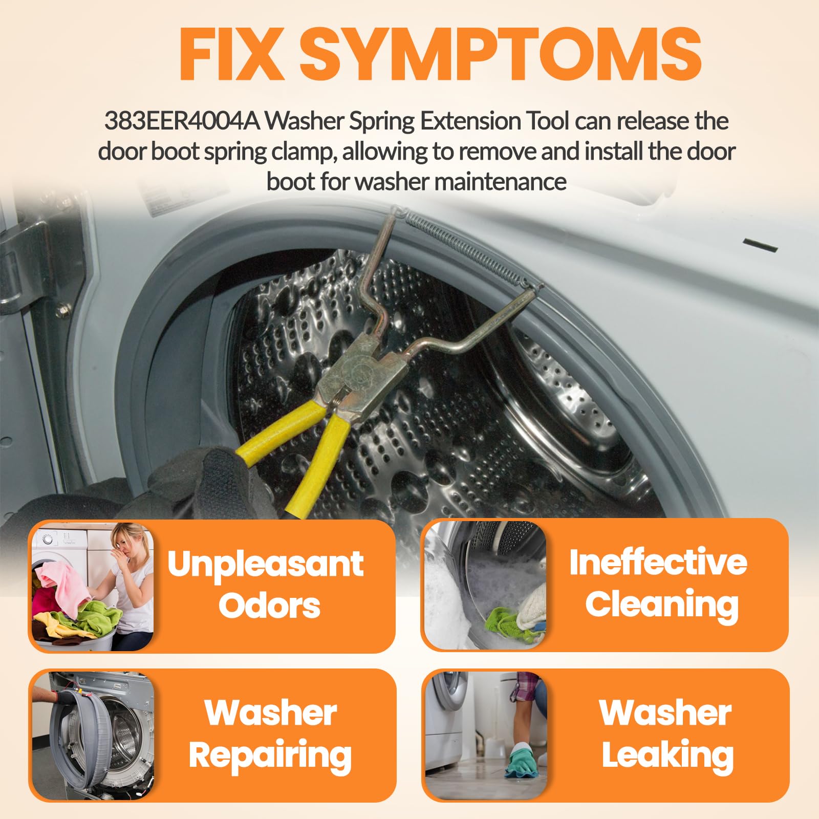 383EER4004A/383EER4001A Washer Spring Expansion Removal Tool for LG Samsung Whirlpool and Kenmore 4986ER0004F/B/G Washing Machine Inner Outer Door Boot Seal Spring Clamp Removal Tool