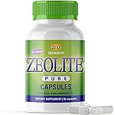 Zeolite Pure Capsules | Zeolite Detox, Extra Strength | Pure, Full Body Cleanse for Women, Men | Activated Organic, Food Grade Clinoptilolite Powder 94%, 90 Caps (81 Grams), 6 Wk to 3 Mo Supply