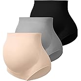 Angelhood Maternity Underwear Over Bump, Seamless Maternity Support Panties, Plus Size, Multi Pack