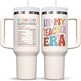 Teacher Gifts for Women, Christmas Appreciation Gift for Teachers, 40 OZ Tumbler Best Teachers Gifts from Student, In My Teacher Era Insulated Cup Unique Graduation Thank You Retirement Birthday Gift